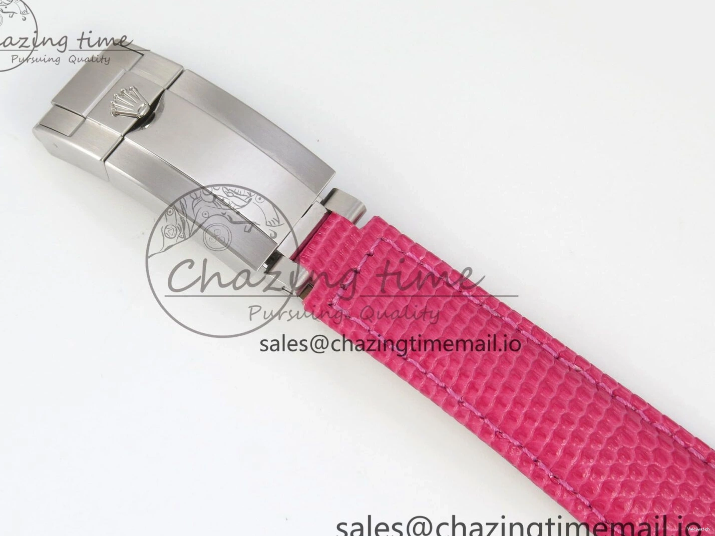 MPF Pink Daytona Bezel Dial Leather on Diamonds Modded 40mm SA4801 Custom Strap Pink 0513